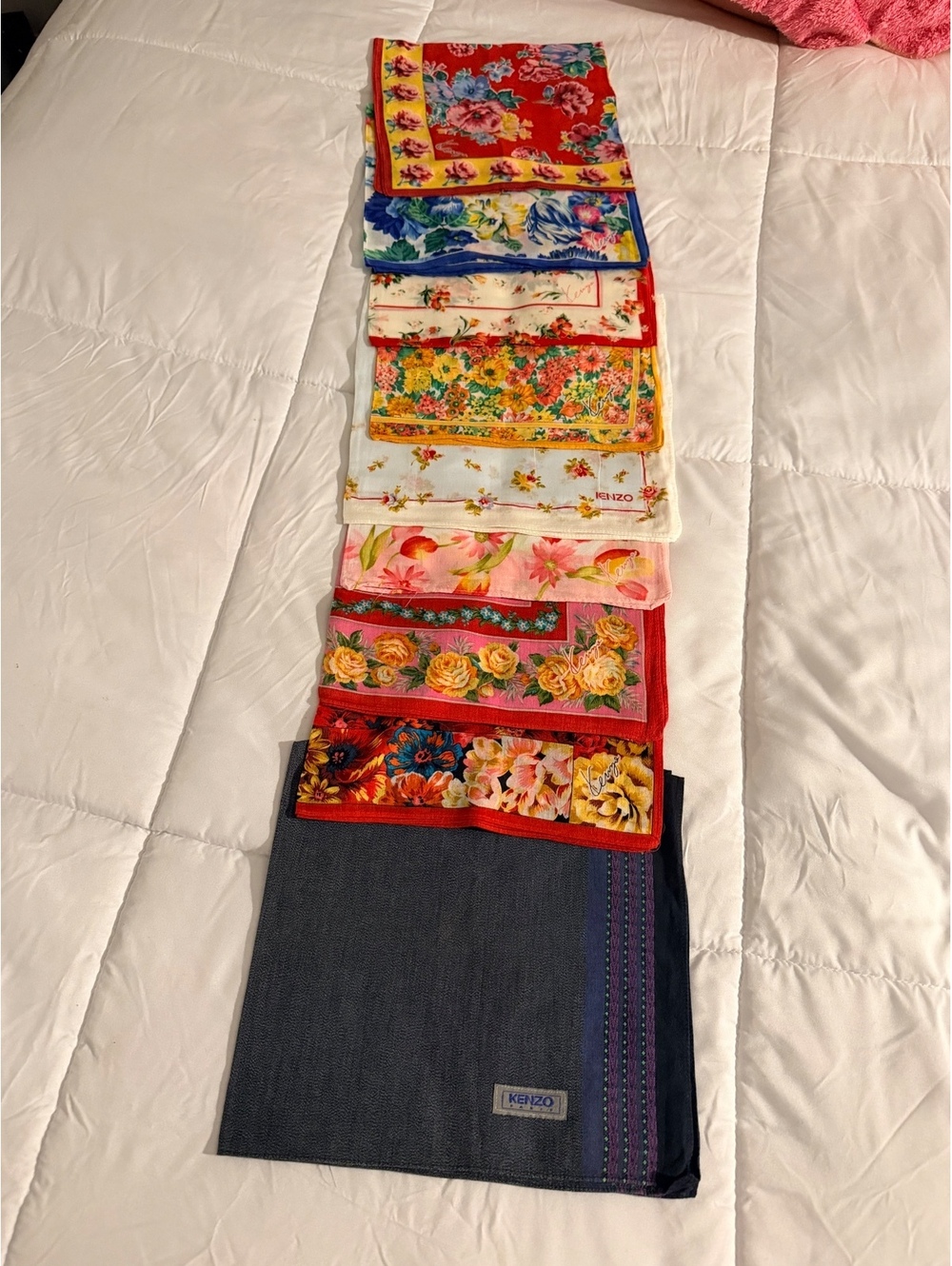 Set of 10 Kenzo Floral Print  Scarves